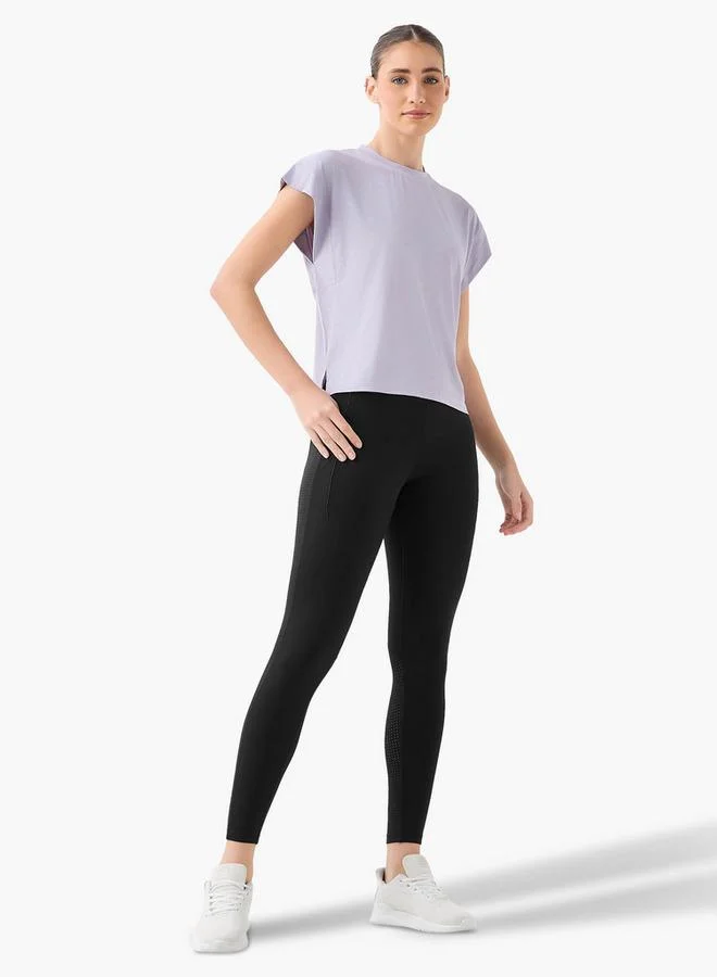 Splash Active Women Ribbed 2 Way Stretch Boxy T-shirt